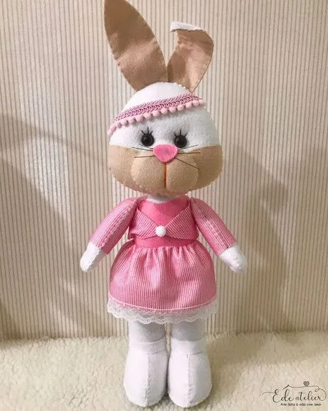 Casal Coelho de Páscoa em pé Feltro 40cm - foto 2