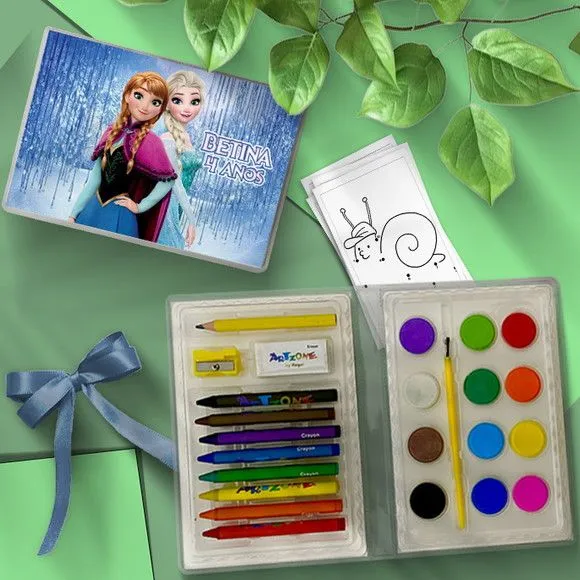 Estojo de Pintura - Frozen Personalizado - artesanato de Mi Papelaria Criativa