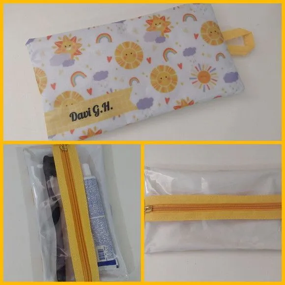 Necessaire Porta Escova de Dente - Sol - artesanato feito à mão por Innovare Studio