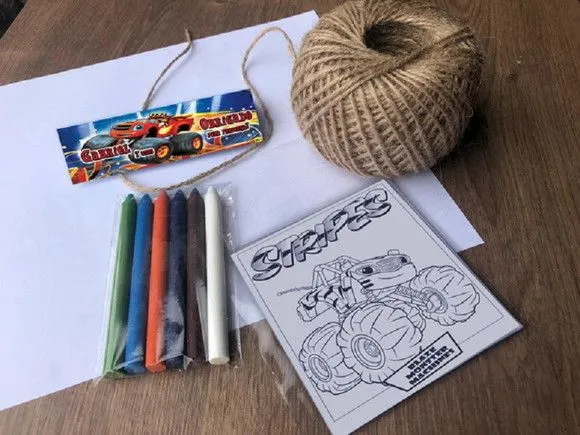 Kit Giz de cera Striper Personalizado - feito à mão por Mi Papelaria Criativa