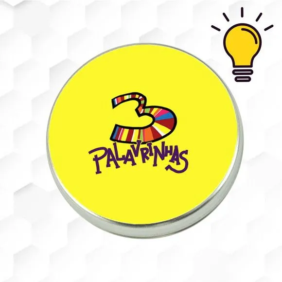 Latinha Metalizada 3 Palavrinhas Personalizada - feito à mão por Mi Papelaria Criativa