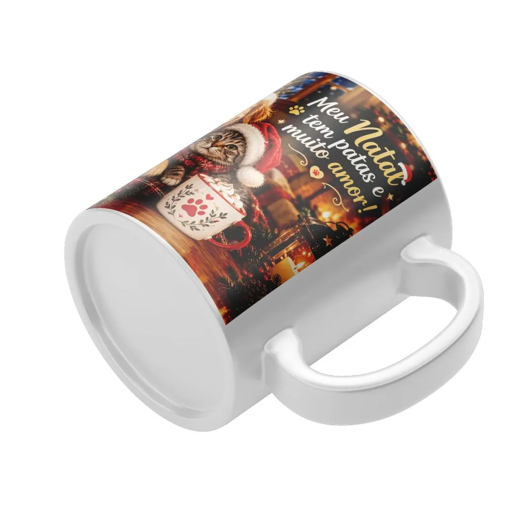 Caneca Cão e Gato de Natal com Frase 325ml - foto 6