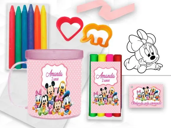 Caneca com Giz e Massinha Minnie Personalizada - artesanato feito à mão por creativitybynina