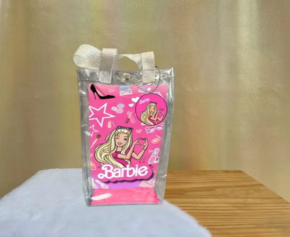 Sacola Transparente Barbie Personalizado - feito à mão por Artmanha Lembrancinhas