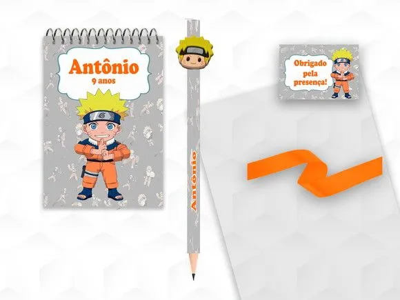 Bloquinho com Aplique Naruto Personalizado - artesanato feito à mão por creativitybynina