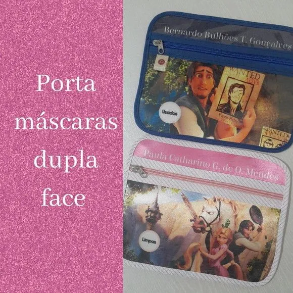 Case porta máscaras dupla face - Grande - feito à mão por Innovare Studio