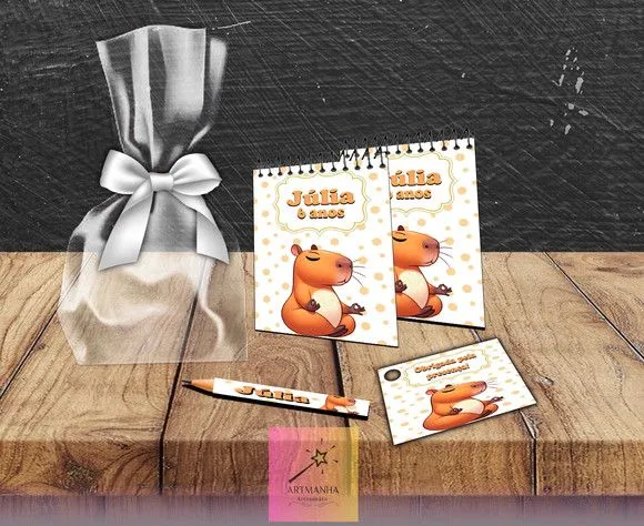 Bloquinho Capivara Personalizado - feito à mão por Artmanha Lembrancinhas