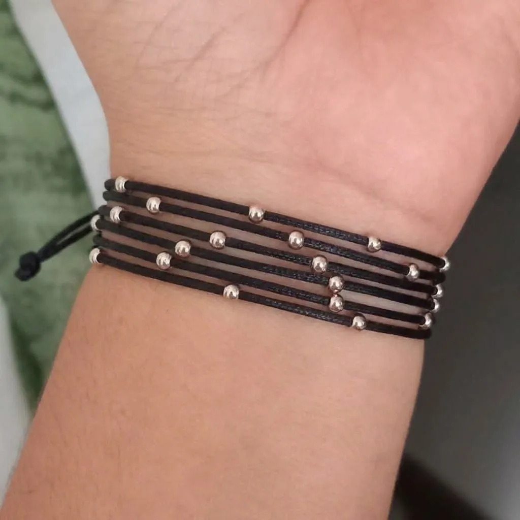 Pulseira fios de luz cor personalizada - artesanato feito à mão por Cleo Lineshop