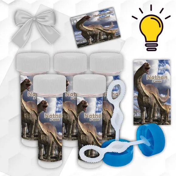 Bolinha de Sabão Dinossauro Personalizada - artesanato feito à mão por Mi Papelaria Criativa