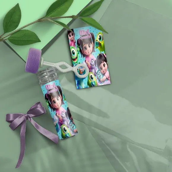 Bolha de Sabão - Monstros Sa Personalizado - artesanato feito à mão por Mi Papelaria Criativa
