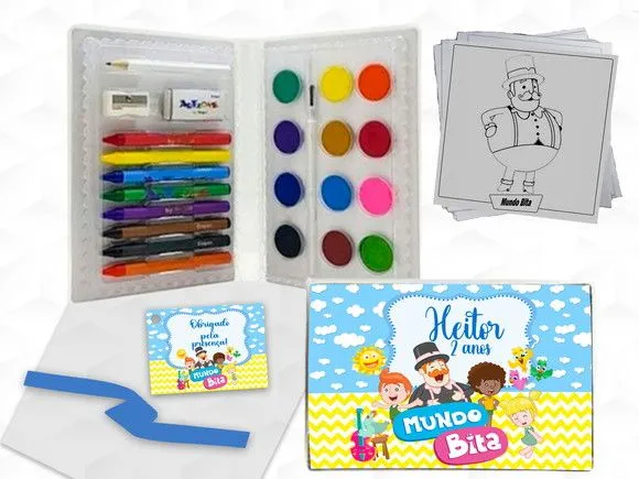 Estojo de Pintura Mundo Bita Personalizado - artesanato feito à mão por creativitybynina