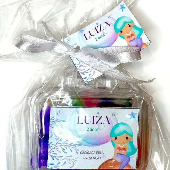 Maletinha Modelar Sereia Personalizado - feito à mão por Mi Papelaria Criativa