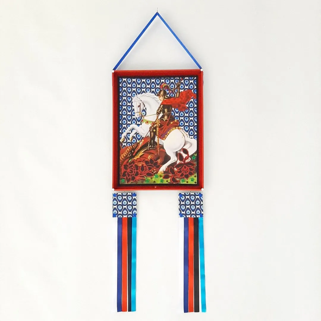 Estandarte São Jorge - artesanato de Estudio Bananeira