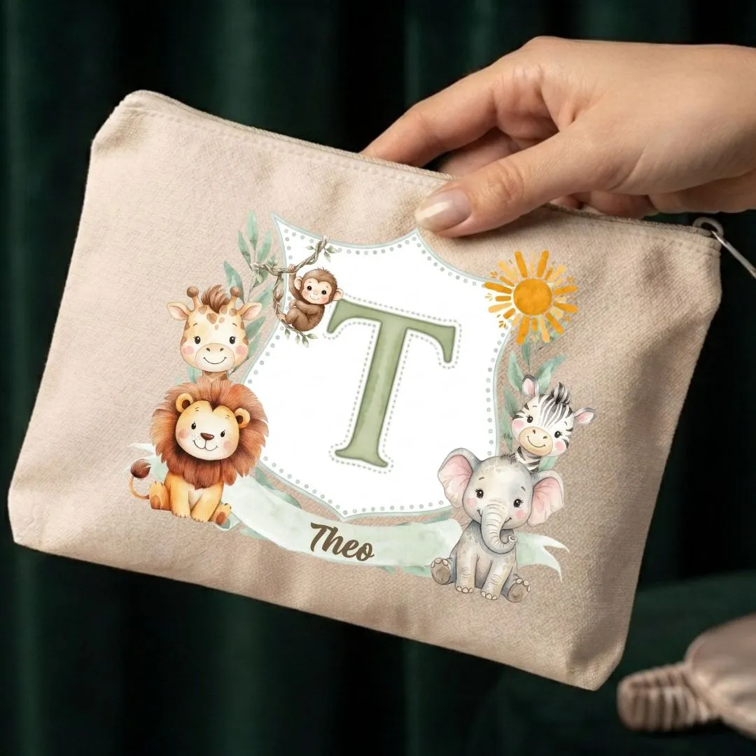 Nécessaire Personalizada Com Inicial Safari Lembrancinha Chá de Bebê maternidade aniversario - foto 4