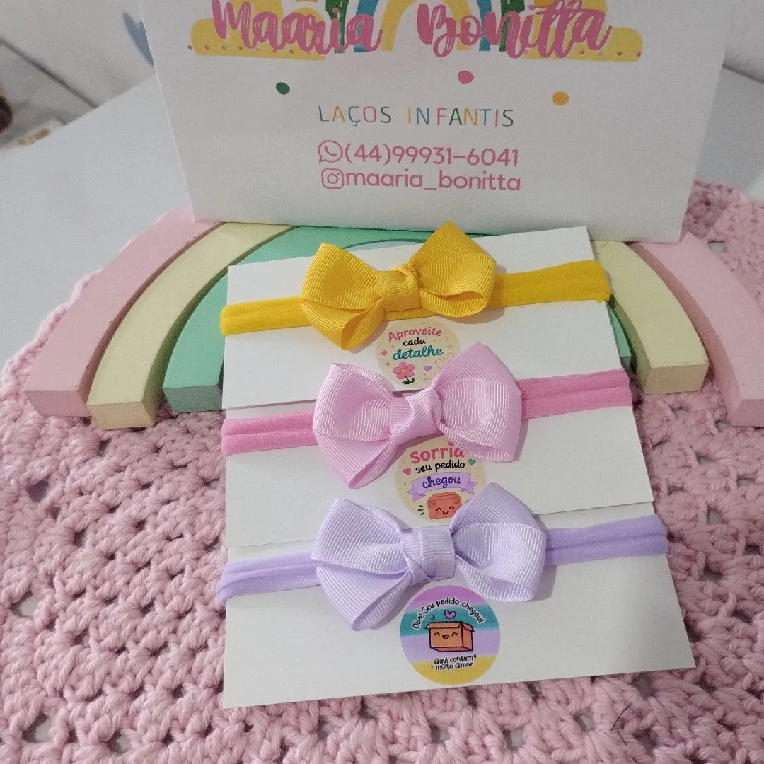 kit 3 unidades de tiara de bebê, tiara baby. - foto 3