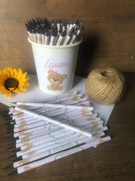 Lápis Ursinha Personalizado - artesanato feito à mão por creativitybynina