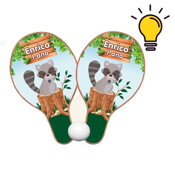 Raquete Ping Pong - Bosque - feito à mão por Mi Papelaria Criativa