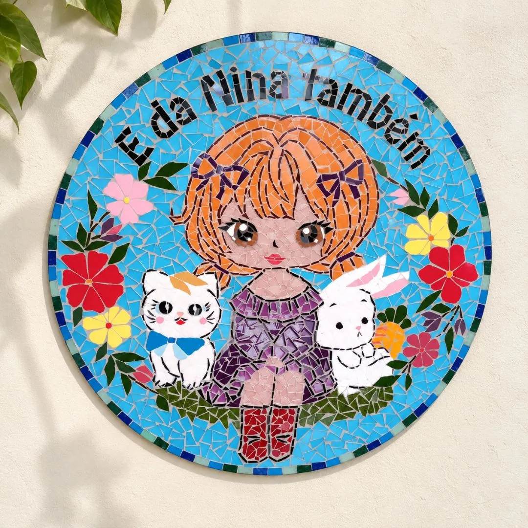 🌸 Quadro Infantil em Mosaico – Nina e Seus Amiguinhos - foto 2