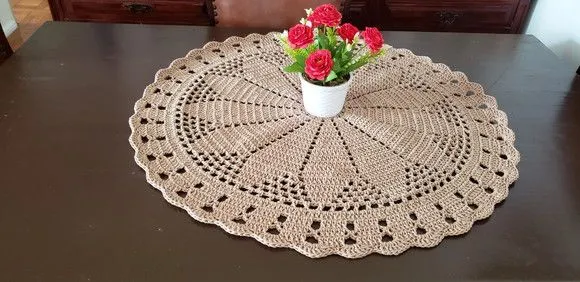 Centro de Mesa em Crochê - Caqui (70 Cm) - foto 5