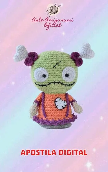 Receita Zombika Halloween Amigurumi - feito à mão por Arte Amigurumi Oficial