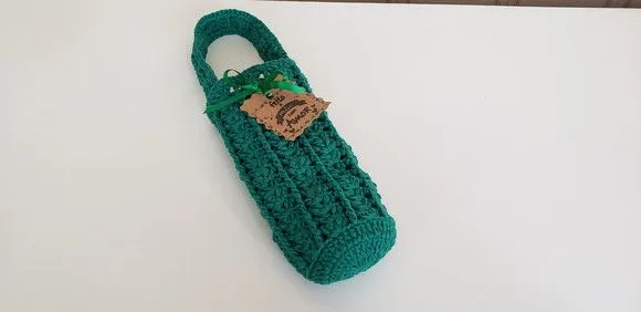 Capa para Garrafinha de Água Mineral em Crochê Folhagem - foto 4