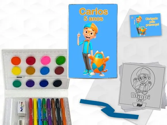 Estojo de Pintura Blippi Personalizado - artesanato feito à mão por creativitybynina