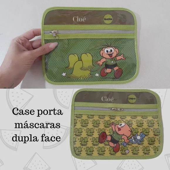 Case porta máscaras dupla face - Grande - feito à mão por Innovare Studio
