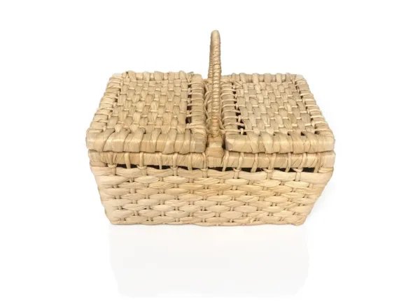 Mini Cesta De Piquenique Palha De Milho Picnic 29x18x14 - foto 4