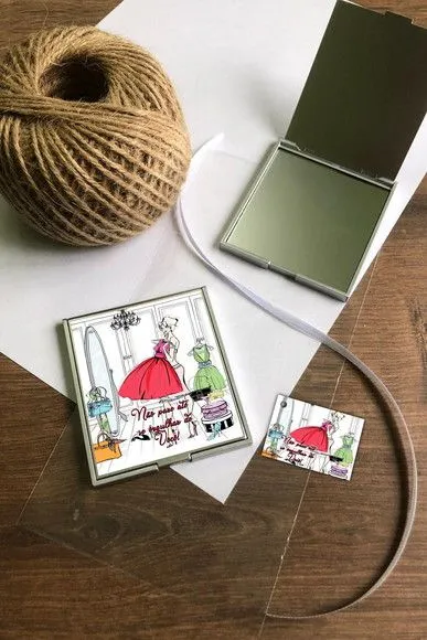 Espelho Dia das Mulheres Personalizado - artesanato feito à mão por Mi Papelaria Criativa