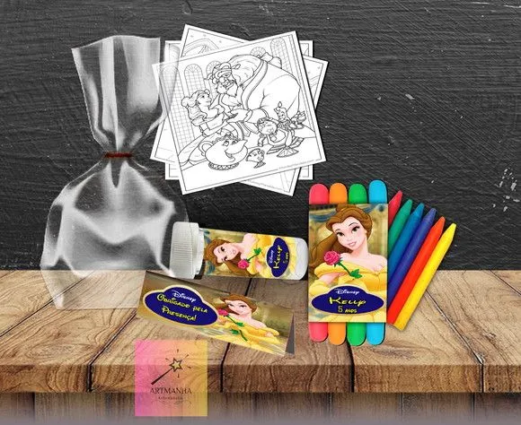 Kit Massinha + Giz + Bolha Bela Personalizado - feito à mão por Artmanha Lembrancinhas