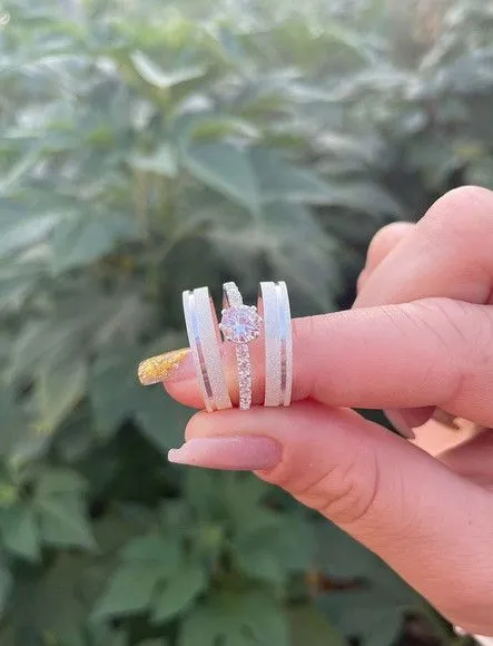Par Alianças de Namoro Prata 950 4mm + Anel Dubai - artesanato feito à mão por TM JOIAS