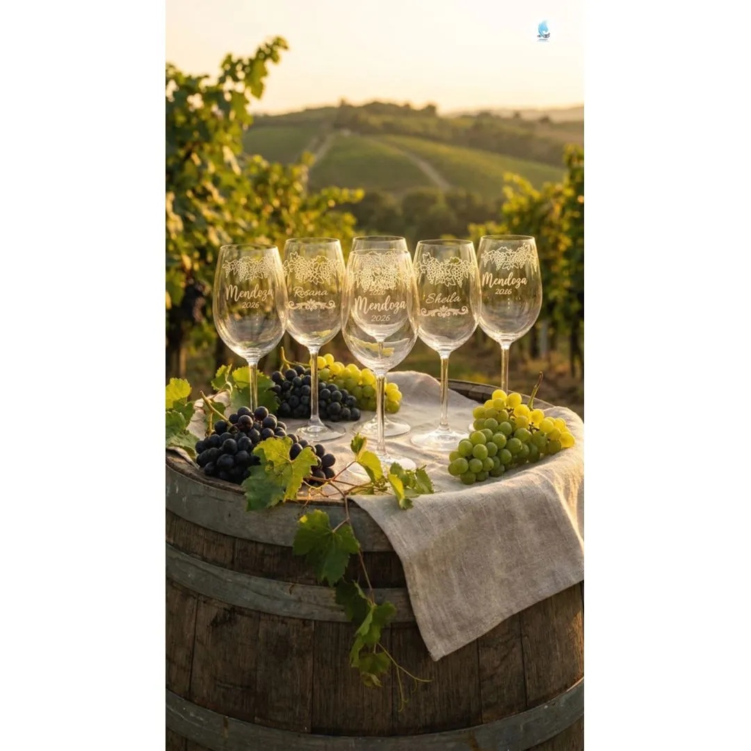Taça de Cristal com Titânio para Vinho ou Água 580ml Jateada - artesanato de Fijismat Produtos Personalizados