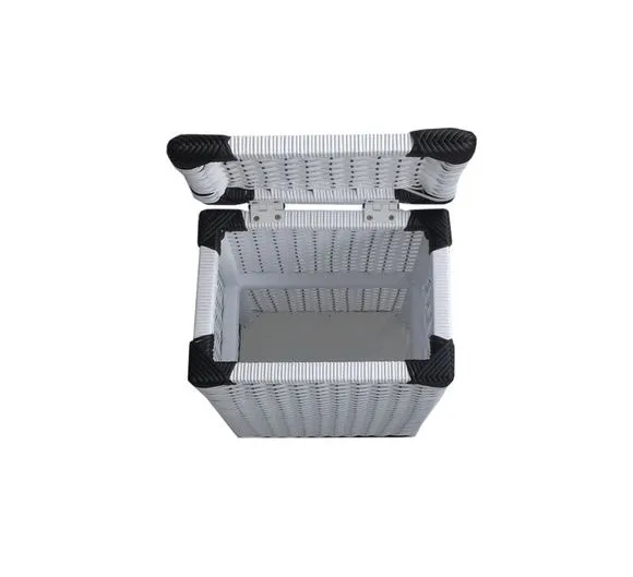Cesto Roupa Slin Preto e Branco 35x25x60 - foto 4