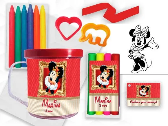 Caneca com Giz e Massinha Minnie Personalizada - artesanato feito à mão por creativitybynina