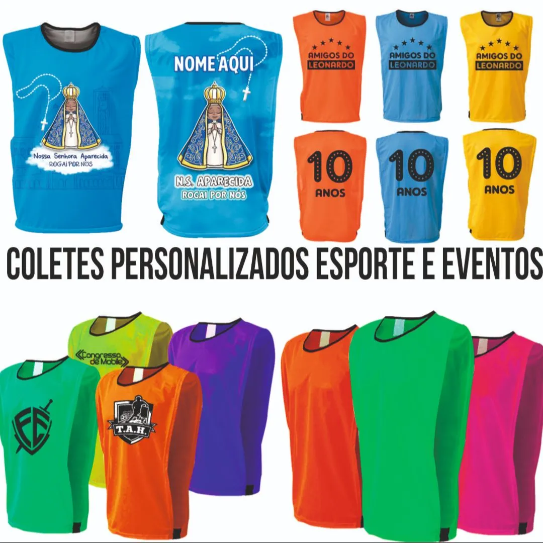 Coletes Personalizados para Esporte e Eventos - artesanato feito à mão por Kharmo Arts Camisetas e Brindes Personalizados