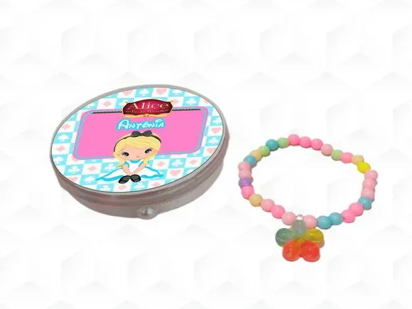 Latinha + Pulseira Alice no Pais da Maravilha Personalizada - artesanato feito à mão por creativitybynina