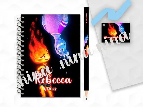 Bloquinho G+lapis Elementos Personalizado - artesanato feito à mão por creativitybynina