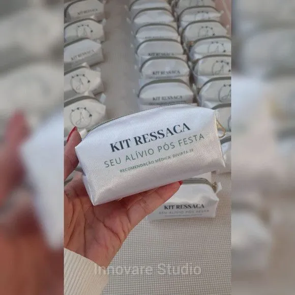Necessaire Mini Box - Branco e Verde - feito à mão por Innovare Studio