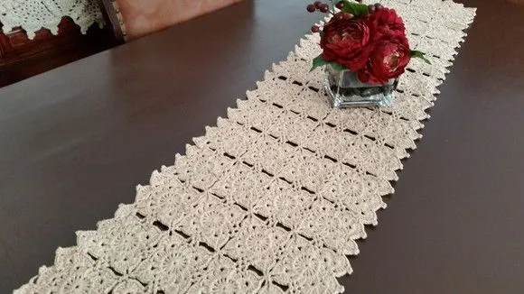 Caminho de Mesa em Crochê -1,25 cm x 30 cm - foto 2