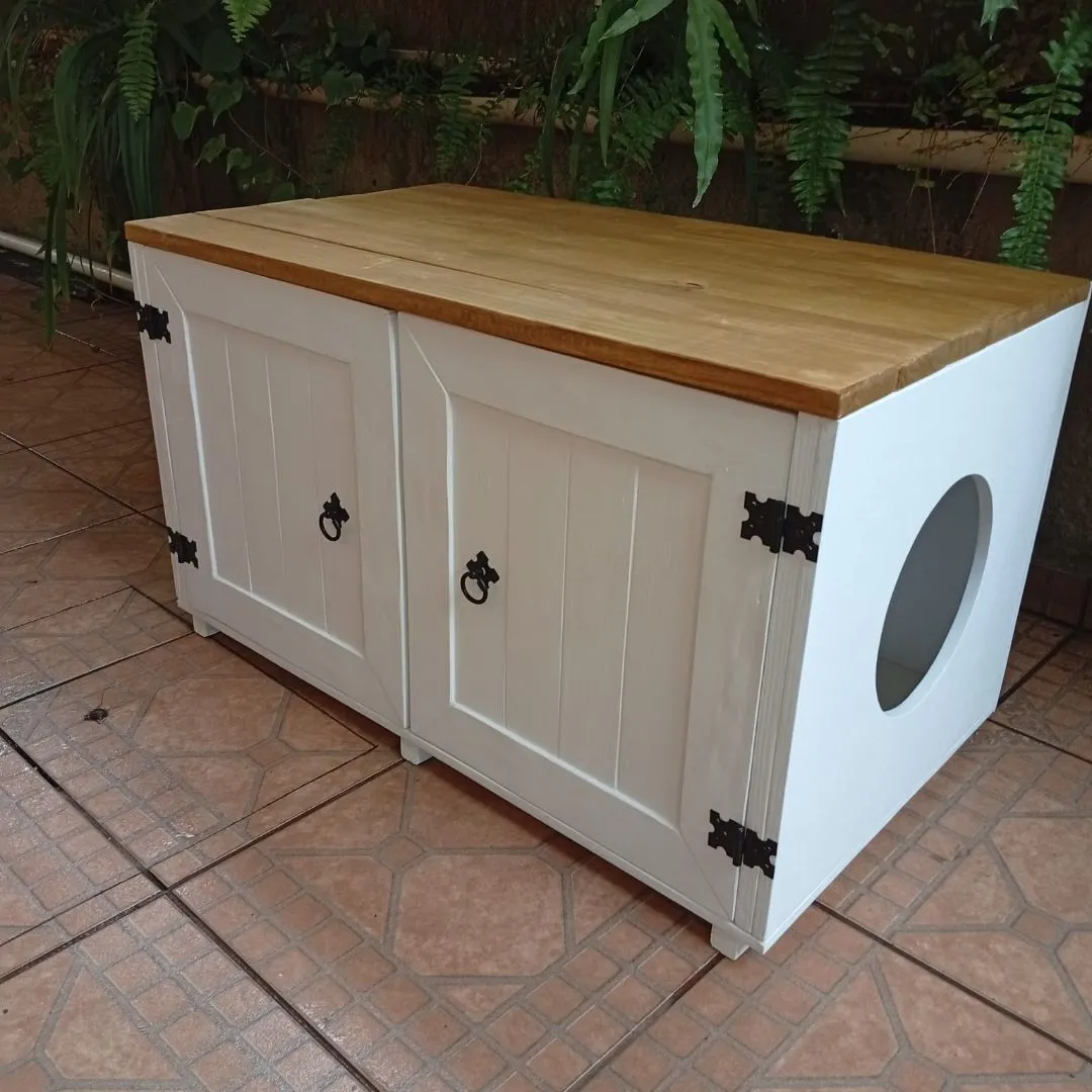 🐾 Banco Pet 27-25A -  Farmhouse — Branco & Madeira - foto 4
