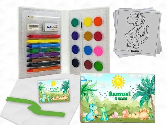 Estojo de Pintura Dinossauro Personalizado - artesanato feito à mão por creativitybynina