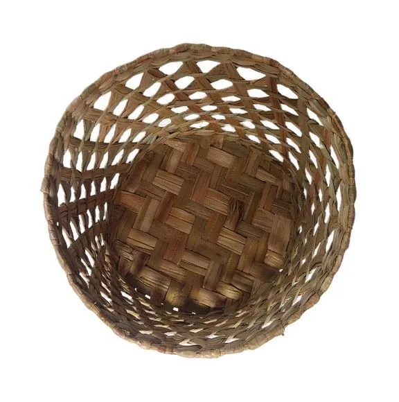 Cesta Redonda Cachepot Vaso Organizador Taboa Natural 25x22 - foto 3