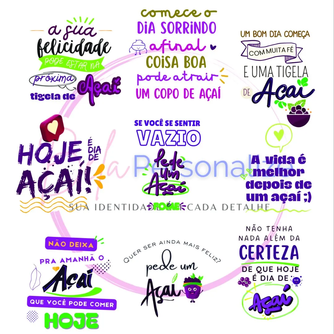 Frases Açai PNG Arte Digital - foto 2