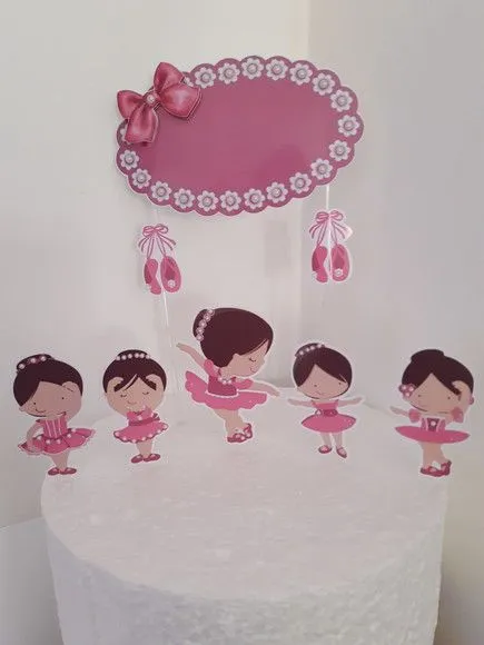 Topo de Bolo Bailarina - Simples - artesanato de Emejhu Personalizados