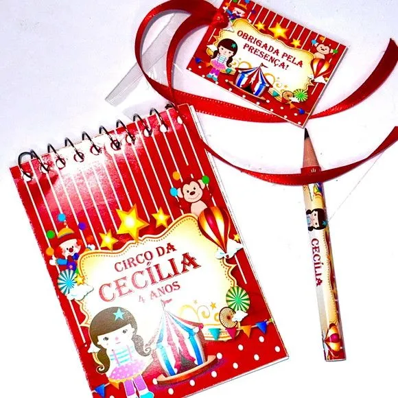 Bloquinho Circo Personalizado - artesanato de Mi Papelaria Criativa