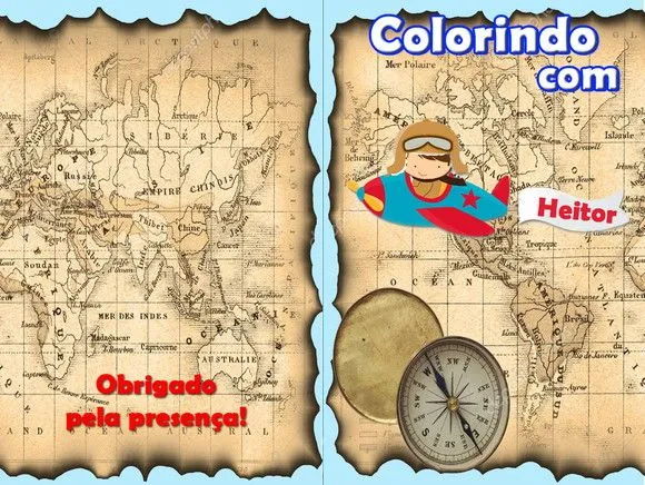 Revista Colorir Aviador Volta ao Mundo 14x10 - artesanato de PAPCRIE