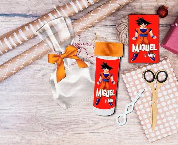 Bolha de Sabão Dragon Ball Personalizada - feito à mão por Artmanha Lembrancinhas