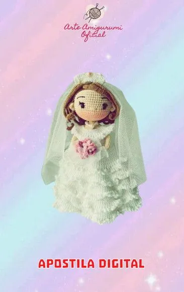 Receita Noiva Amigurumi - artesanato feito à mão por Arte Amigurumi Oficial