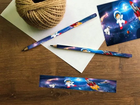 Lápis Astronauta Personalizado - feito à mão por Mi Papelaria Criativa