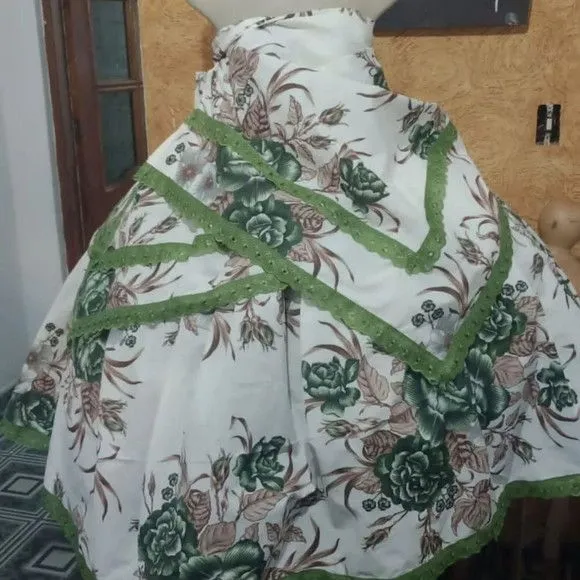 Baiana Floral Verde - artesanato feito à mão por Ateliê Ofatemi